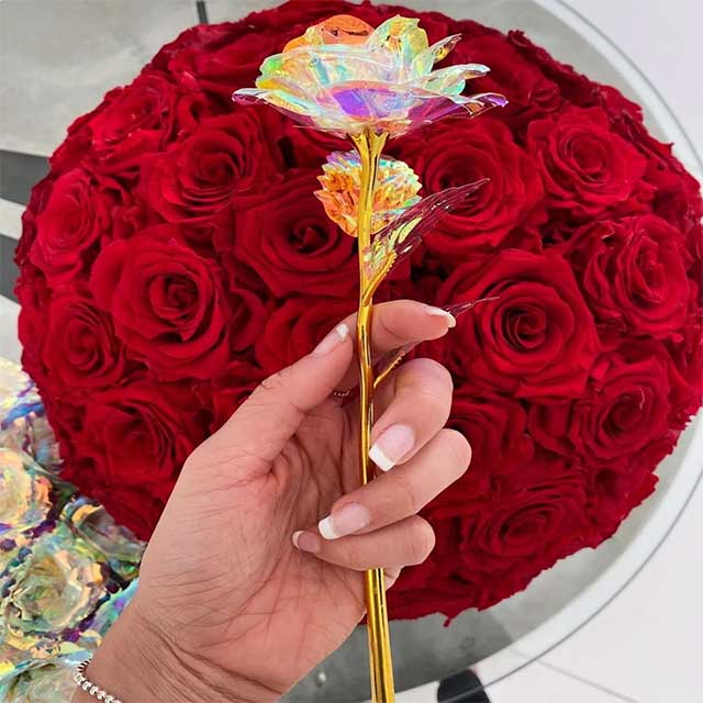 Gadgets d'Eve VALROSE™ : Rose Galaxie Colorée avec Amour